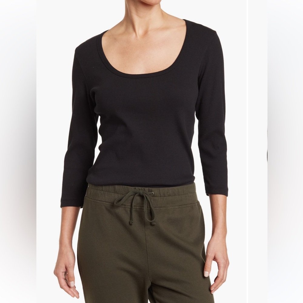 BNWT James Perse Ribbed Scoop Neck Tee